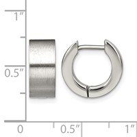 Chisel Stainless Steel Brushed Round 5mm Hinged Hoop Earrings view 5