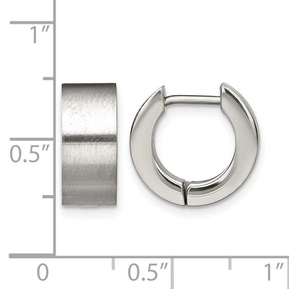 Chisel Stainless Steel Brushed Round 5mm Hinged Hoop Earrings