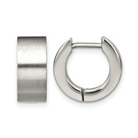 Chisel Stainless Steel Brushed Round 5mm Hinged Hoop Earrings view 1