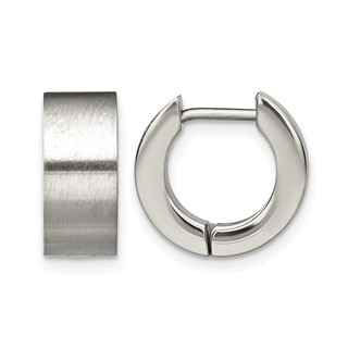 Chisel Stainless Steel Brushed Round 5mm Hinged Hoop Earrings