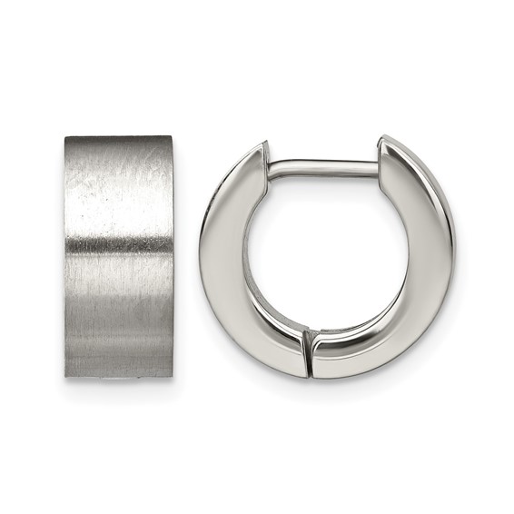 Chisel Stainless Steel Brushed Round 5mm Hinged Hoop Earrings