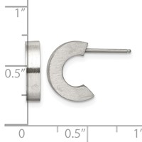 Chisel Stainless Steel Brushed J Hoop Post Earrings view 5