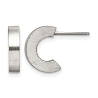 Chisel Stainless Steel Brushed J Hoop Post Earrings view 1