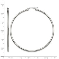 Chisel Stainless Steel Polished 60mm Diameter 2mm Hoop Earrings view 5