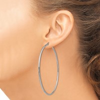Chisel Stainless Steel Polished 70mm Diameter 2mm Hoop Earrings view 4