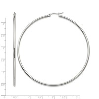 Chisel Stainless Steel Polished 70mm Diameter 2mm Hoop Earrings view 5