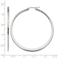 Chisel Stainless Steel Polished 50mm Diameter Hoop Earrings view 5