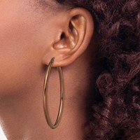 Chisel Stainless Steel Polished Brown IP-plated 55mm Diameter 3mm Oval Hoop Earrings view 4