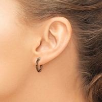Chisel Stainless Steel Polished Brown IP-plated 15.5mm Diameter 2mm Hoop Earrings view 4