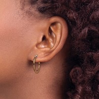 Chisel Stainless Steel Polished Brown IP-plated 19mm Diameter Tapered Hoop Earrings view 4