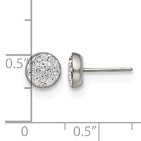 Chisel Stainless Steel Polished Clear Crystal Post Earrings view 5