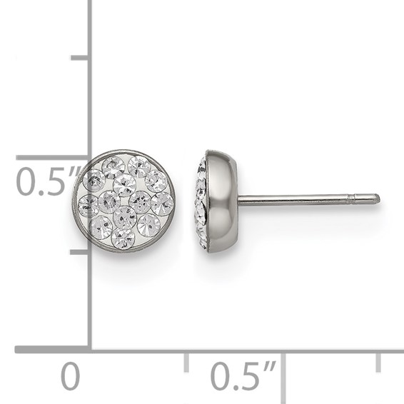 Chisel Stainless Steel Polished Clear Crystal Post Earrings