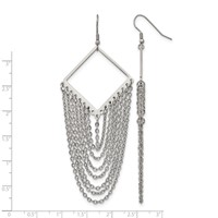 Chisel Stainless Steel Polished Multi Chain Dangle Shepherd Hook Earrings view 5