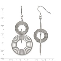 Chisel Stainless Steel Polished Multiple Circle Dangle Shepherd Hook Earrings view 5