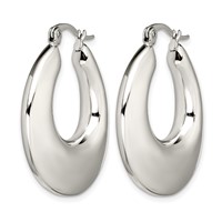 Chisel Stainless Steel Polished Teardrop Hollow Hoop Earrings view 3