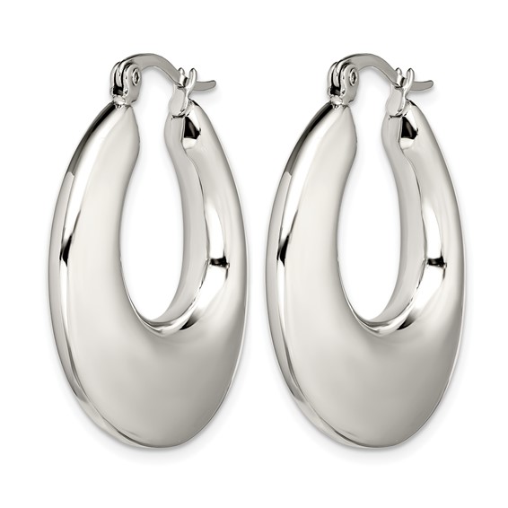 Chisel Stainless Steel Polished Teardrop Hollow Hoop Earrings