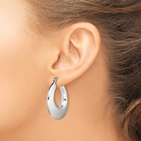Chisel Stainless Steel Polished Teardrop Hollow Hoop Earrings view 4