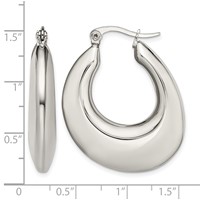 Chisel Stainless Steel Polished Teardrop Hollow Hoop Earrings view 5
