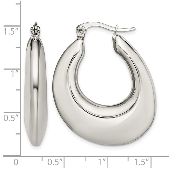Chisel Stainless Steel Polished Teardrop Hollow Hoop Earrings