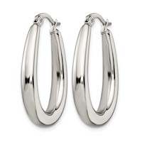 Chisel Stainless Steel Polished Teardrop Hollow Hoop Earrings view 3