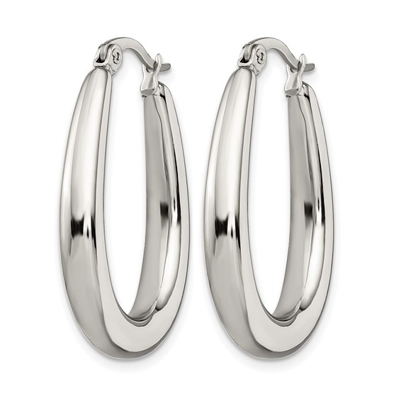 Chisel Stainless Steel Polished Teardrop Hollow Hoop Earrings