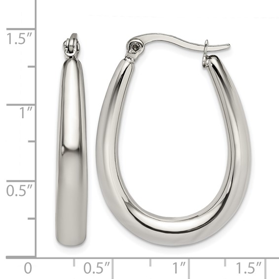 Chisel Stainless Steel Polished Teardrop Hollow Hoop Earrings