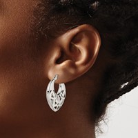Chisel Stainless Steel Polished Fancy Cut Out 30mm Diameter Hoop Earrings view 4