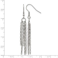 Chisel Stainless Steel Polished Multi Strand Box Chain Dangle Earrings view 5