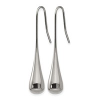 Chisel Stainless Steel Polished Shepherd Hook Earrings view 3