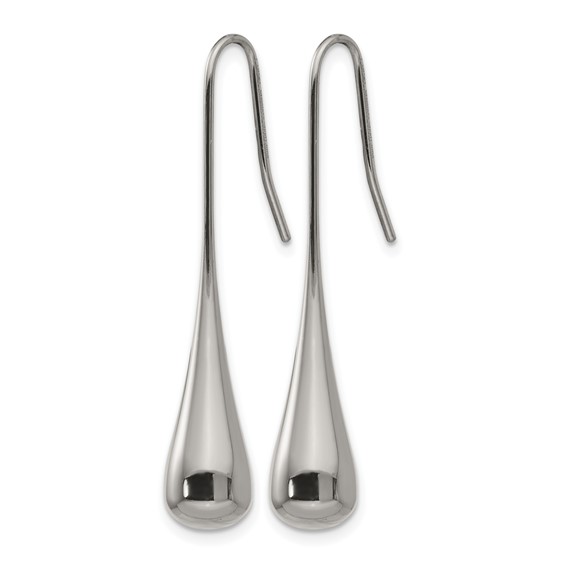 Chisel Stainless Steel Polished Shepherd Hook Earrings
