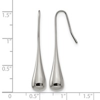 Chisel Stainless Steel Polished Shepherd Hook Earrings view 5