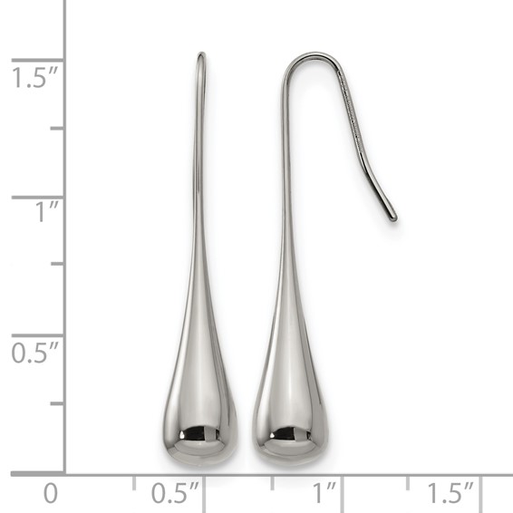 Chisel Stainless Steel Polished Shepherd Hook Earrings