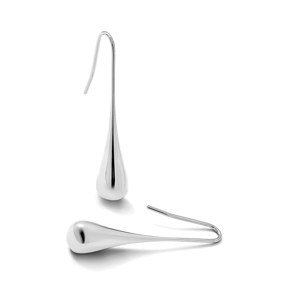 Chisel Stainless Steel Polished Shepherd Hook Earrings