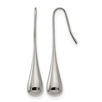 Chisel Stainless Steel Polished Shepherd Hook Earrings view 1