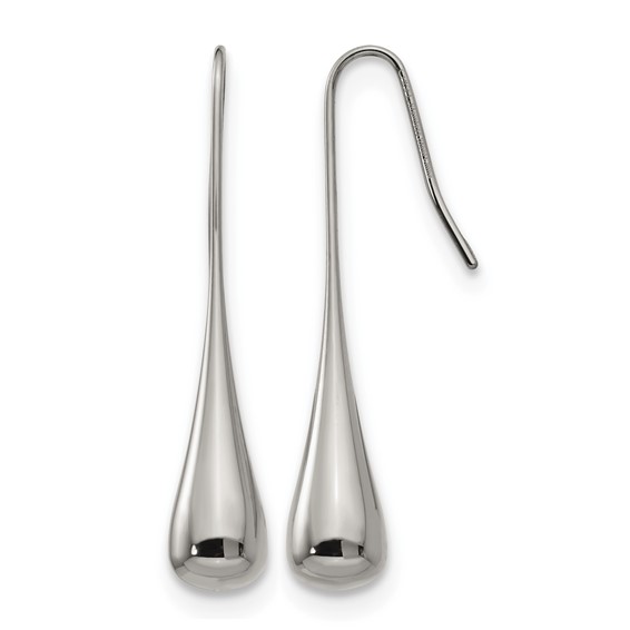 Chisel Stainless Steel Polished Shepherd Hook Earrings