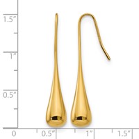 Chisel Stainless Steel Polished Yellow IP-plated Shepherd Hook Earrings view 5