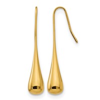 Chisel Stainless Steel Polished Yellow IP-plated Shepherd Hook Earrings view 1