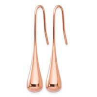 Chisel Stainless Steel Polished Rose IP-plated Shepherd Hook Earrings view 3