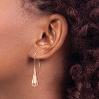 Chisel Stainless Steel Polished Rose IP-plated Shepherd Hook Earrings view 4