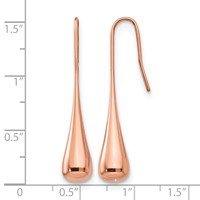 Chisel Stainless Steel Polished Rose IP-plated Shepherd Hook Earrings view 5