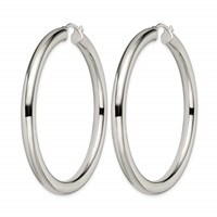 Chisel Stainless Steel Polished Hoop Earrings view 3