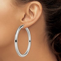 Chisel Stainless Steel Polished Hoop Earrings view 4
