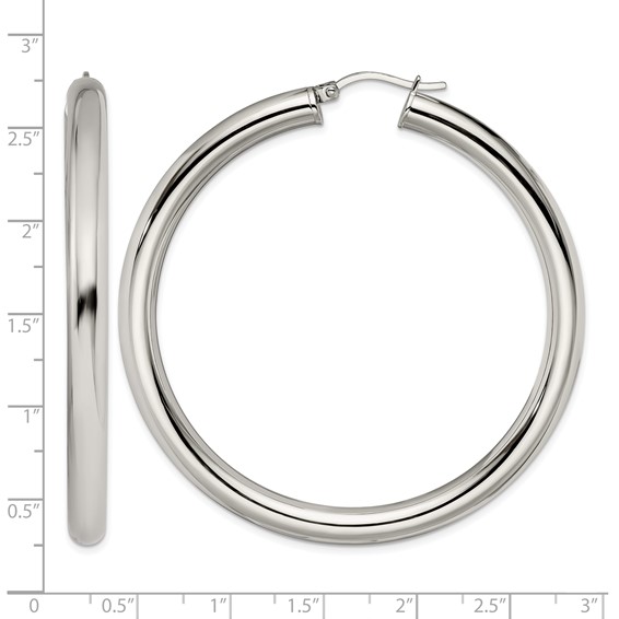 Chisel Stainless Steel Polished Hoop Earrings