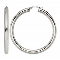 Chisel Stainless Steel Polished Hoop Earrings view 1