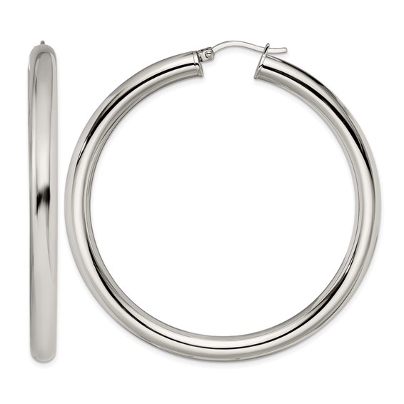 Chisel Stainless Steel Polished Hoop Earrings