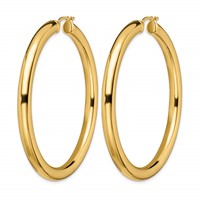 Chisel Stainless Steel Polished Yellow IP-plated Hoop Earrings view 3