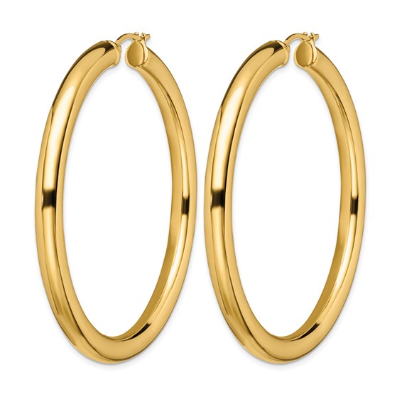 Chisel Stainless Steel Polished Yellow IP-plated Hoop Earrings