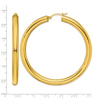 Chisel Stainless Steel Polished Yellow IP-plated Hoop Earrings view 5