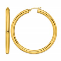 Chisel Stainless Steel Polished Yellow IP-plated Hoop Earrings view 1