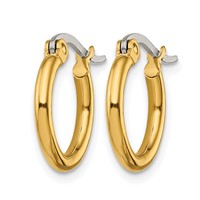 Chisel Stainless Steel Polished Yellow IP-plated 15.5mm Diameter 2mm Hoop Earrings view 3